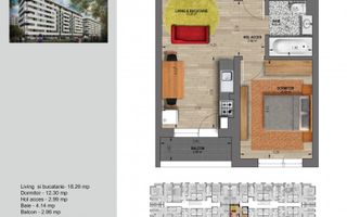 Apartament 2 camere Tip Studio Militari Mutare imediata Direct Dezvoltator - Poză 8
