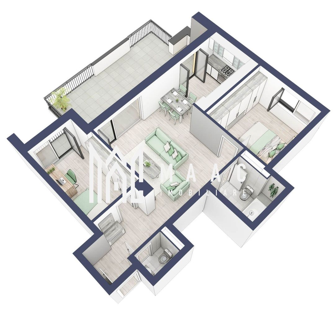 Apartament 3 camere | Balcoane 27.4 mp | Etaj 3 | Turnisor - Poză 4