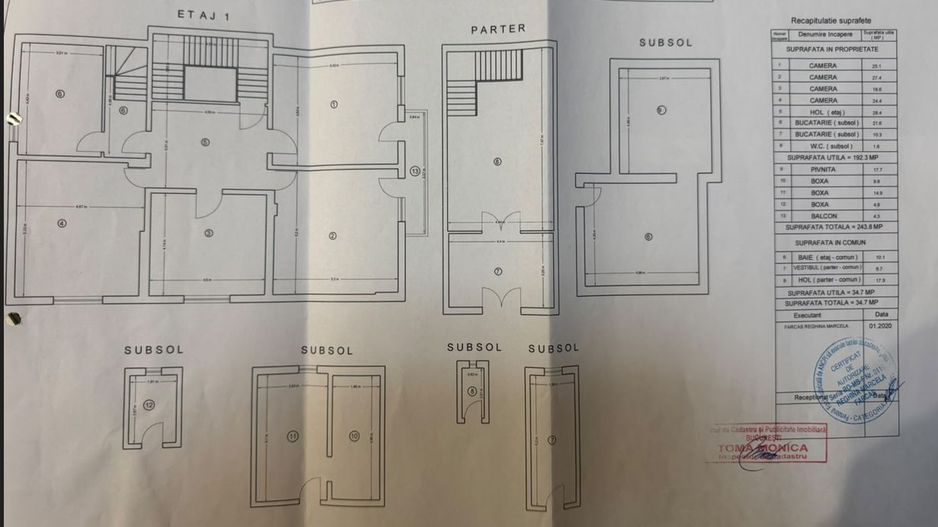 PROPRIETATE INTERBELICA 4 CAMERE+ GARSONIERA + BOXE || PIATA VICTORIEI - Schiță 30