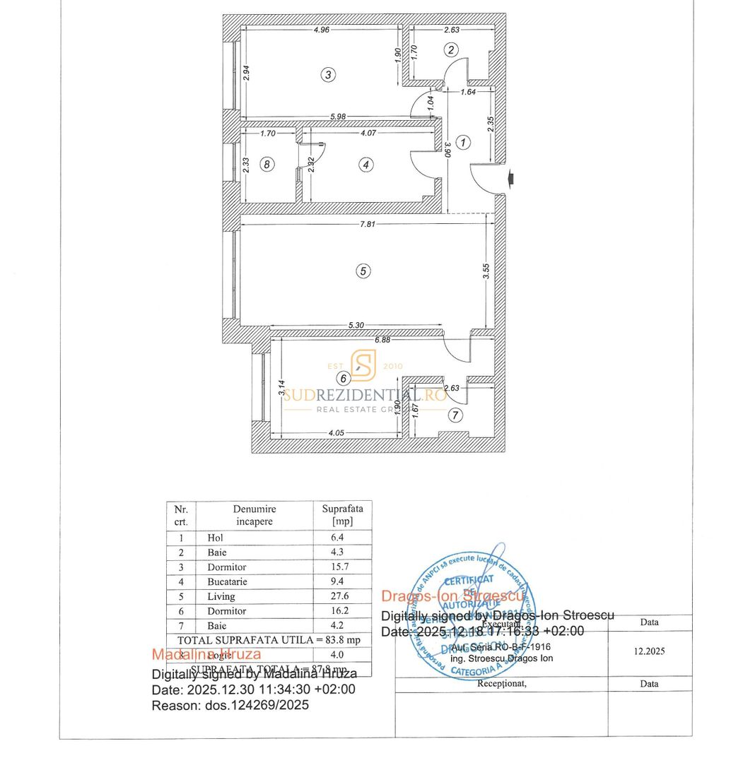 3 camere spațios | 87,8 mp | 2 băi | Grand Arena - Schiță 12