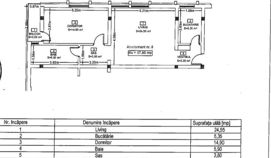 Apartament 2 camere | Semifinisate | zona Eroilor - Schiță 10