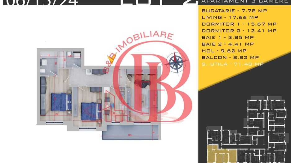 3 camere Parcare Bonus Titan Pallady Pret Promo de Lansare - Schiță 10