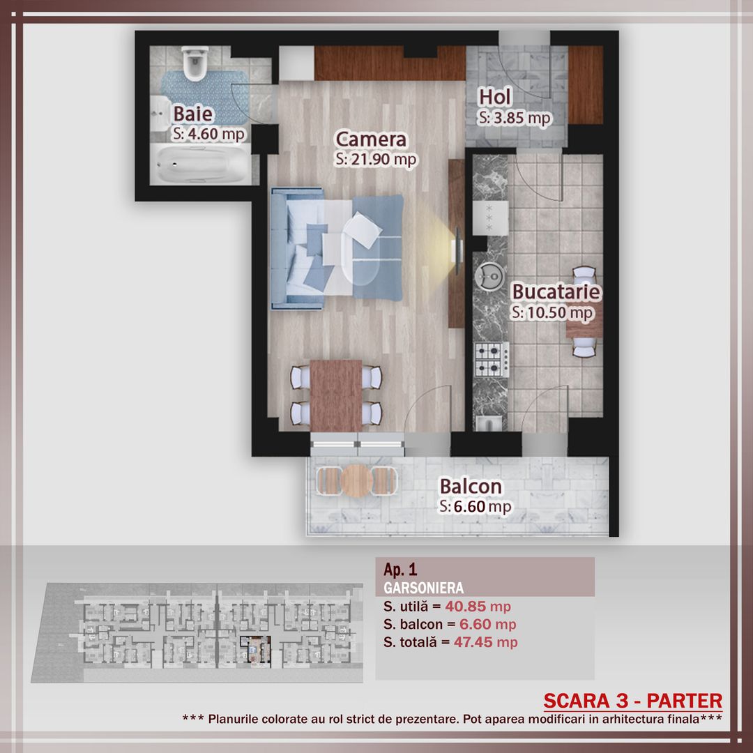 Garsoniera spatioasa -oferta lansare proiect Pallady - Schiță 1