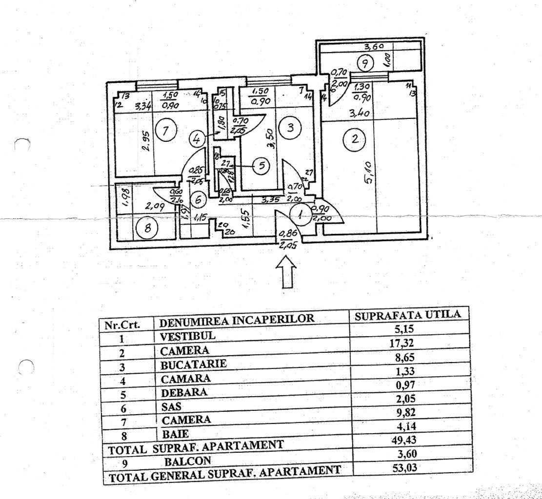 2 camere| DECOMANDAT| CALEA MOSILOR - Schiță 13