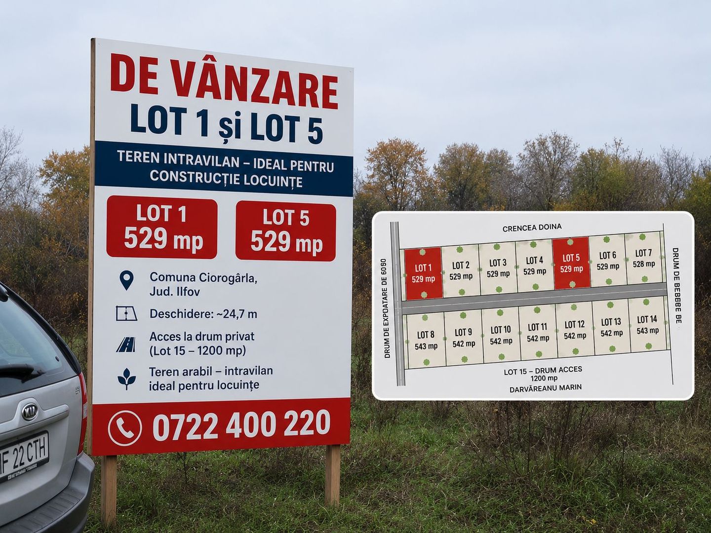 Teren Intravilan 615mp-Deschidere Generoasa ,Pozitie Excelenta - Poză 1