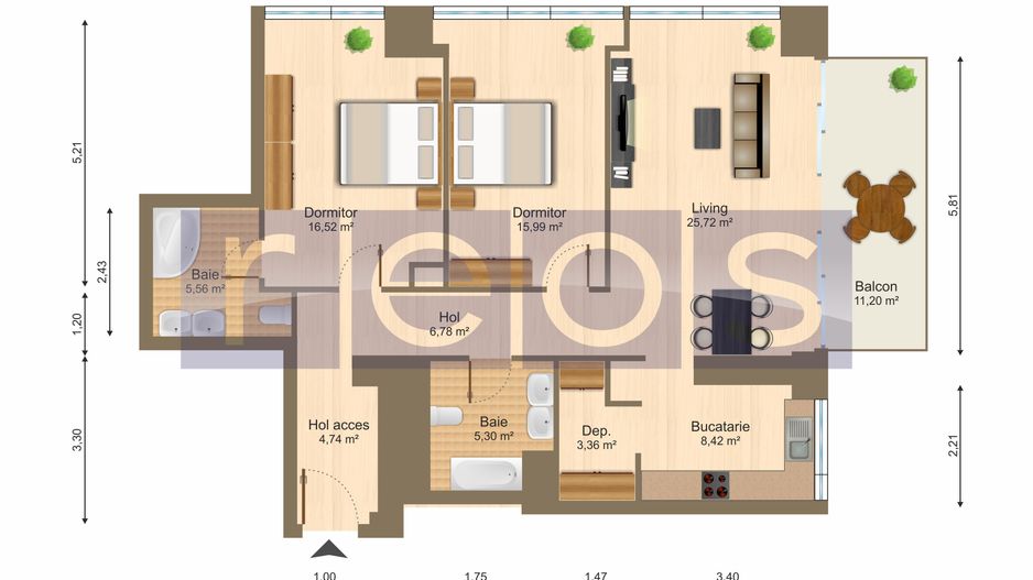 INCHIRIERE 3 CAMERE | ONE ELIADE | ULTRAFINISAT | VEDERE LAC | PARCARE - Poză 17