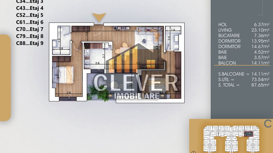 Apartament 3 camere Th. Pallady 700m Metrou Nicolae Teclu - Poză 2