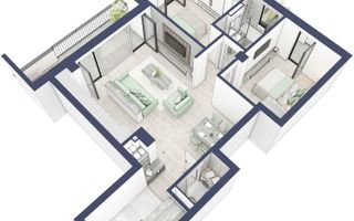 Apartament 3 camere | Balcoane 15.1 mp | Etaj II | Turnisor - Poză 5