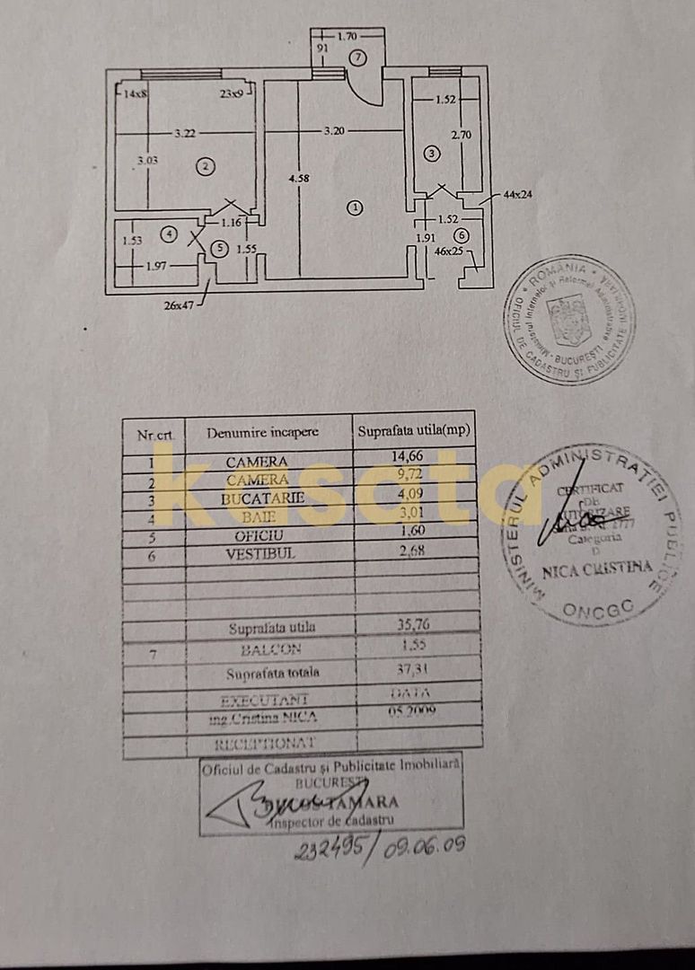 2 Camere | Zona Veteranilor | Etaj Intermediar | Centrala Proprie - Schiță 14