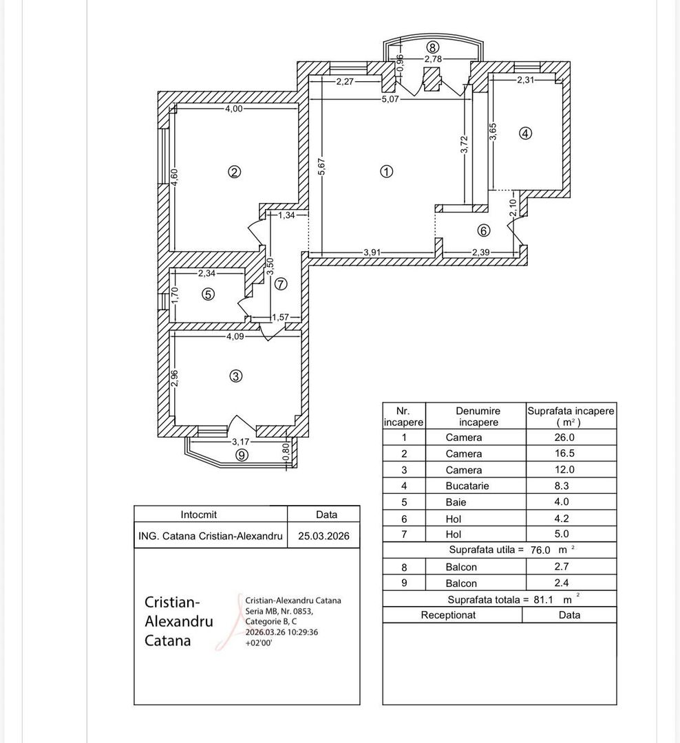 3 CAMERE ‖  MATEI BASARAB ‖ BLOC REABILITAT ‖ - Schiță 6