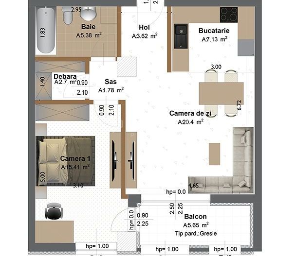 2 camere la parter, Concept 9 – ideal pentru locuit sau business - Poză 2
