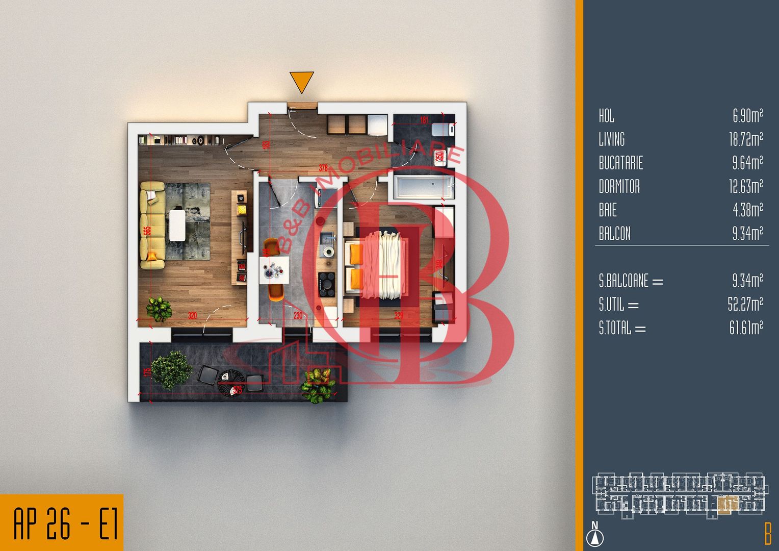 Oferta Lansare 2 camere proiect nou Pallady - Schiță 1