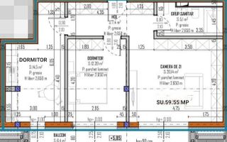 Apartament cu 3 camere/59.55mp/zona strazii Galaxiei. - Poză 2