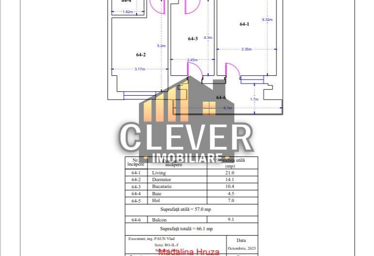 2 camere spatios, parcare subterana Finalizat - metrou Nicolae Teclu - Schiță 5