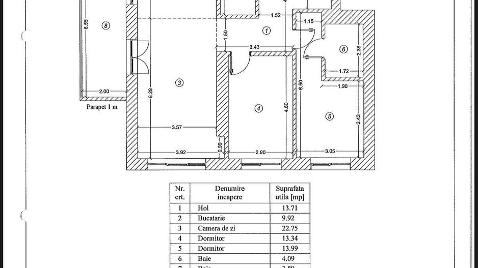 3 camere DECOMANDAT | LUXURIA RESIDENCE| DOMENII - Schiță 17