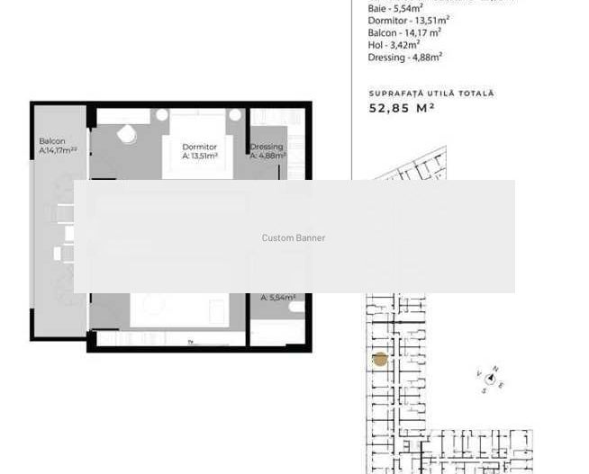 Apartament cu 2 camere | Cartierul Gheorgheni | 52.85mp | Semifinisat - Poză 2