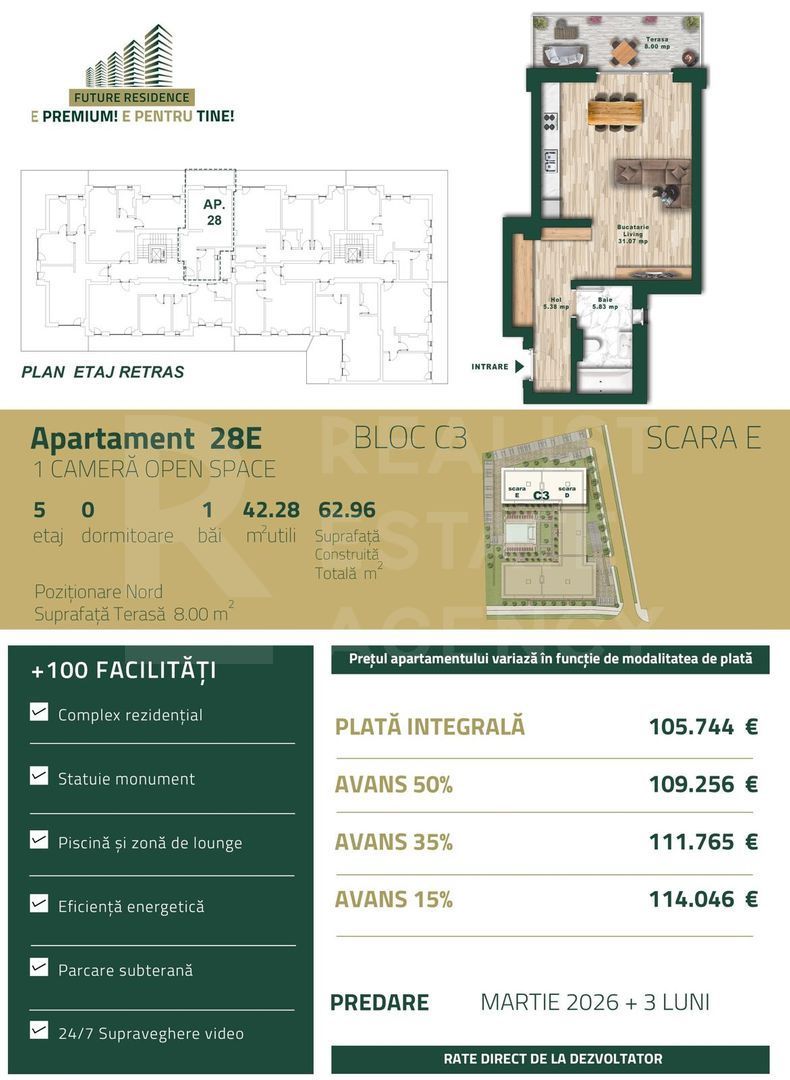 Vânzare, apartament, o cameră, zona Torontalului, Timișoara - Poză 8