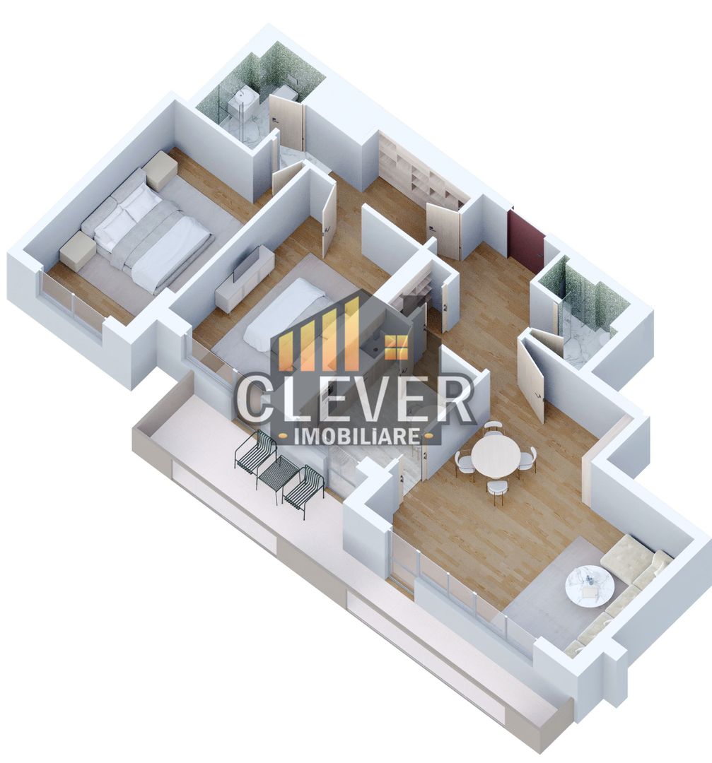 Apartament 3 Camere, 83 mp + Balcon 15 mp, Etajul, Finisaje Premium - Schiță 16