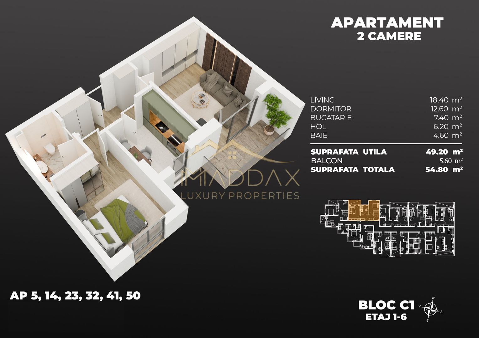 Apartament 2 camere / 54.80 mp/ Popesti Leordeni/ zona Berceni - Poză 8