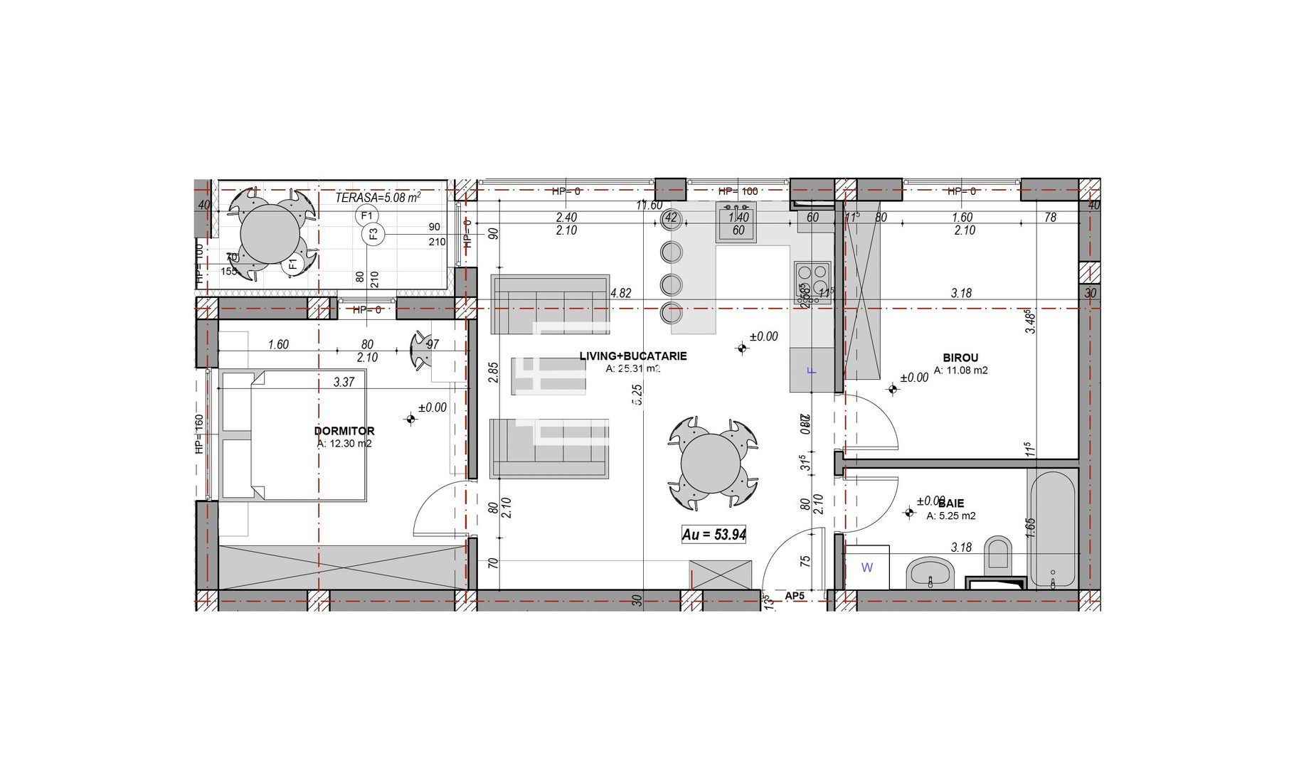 Apartament 3 camere -53.94 mp, 2 bai, logie- DaVinci Homes, Sibiu - Schiță 9