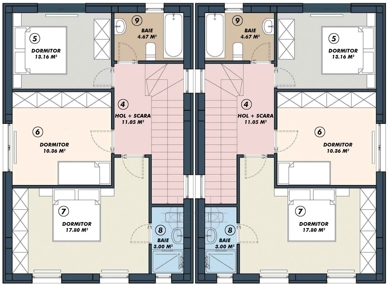 VILA TIP DUPLEX CU GRADINA SI FINISAJE MODERNE | TUNARI - Schiță 5