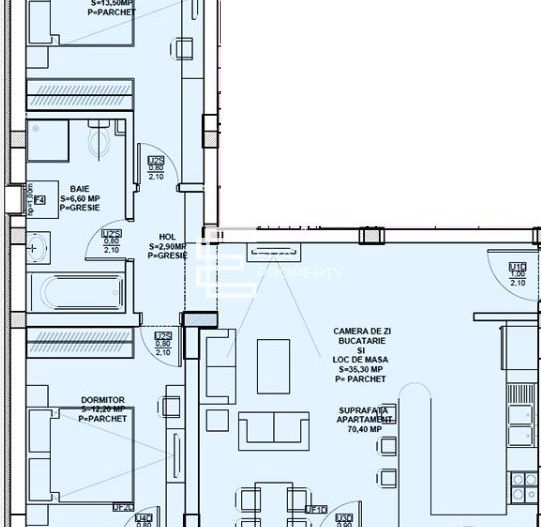 Apartament 3 camere 73 mp , Doamna Stanca, Selimbar - Schiță 12