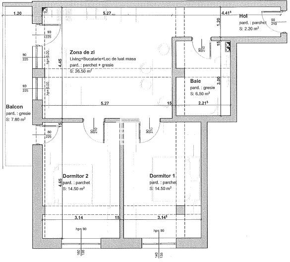 Apartament 3 camere 64.2 mp, etaj 1- zona Triajului Selimbar - Schiță 6