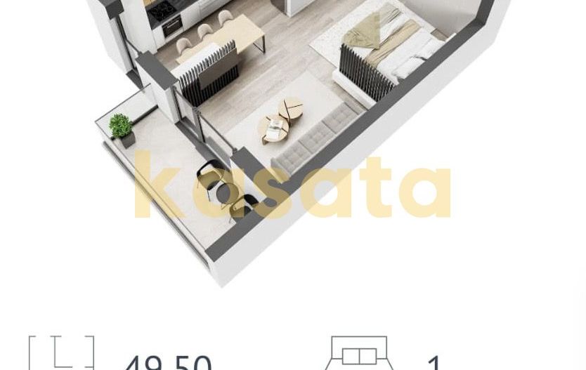 Studio mobilat de închiriat | Ivory | Balcon - Schiță 11