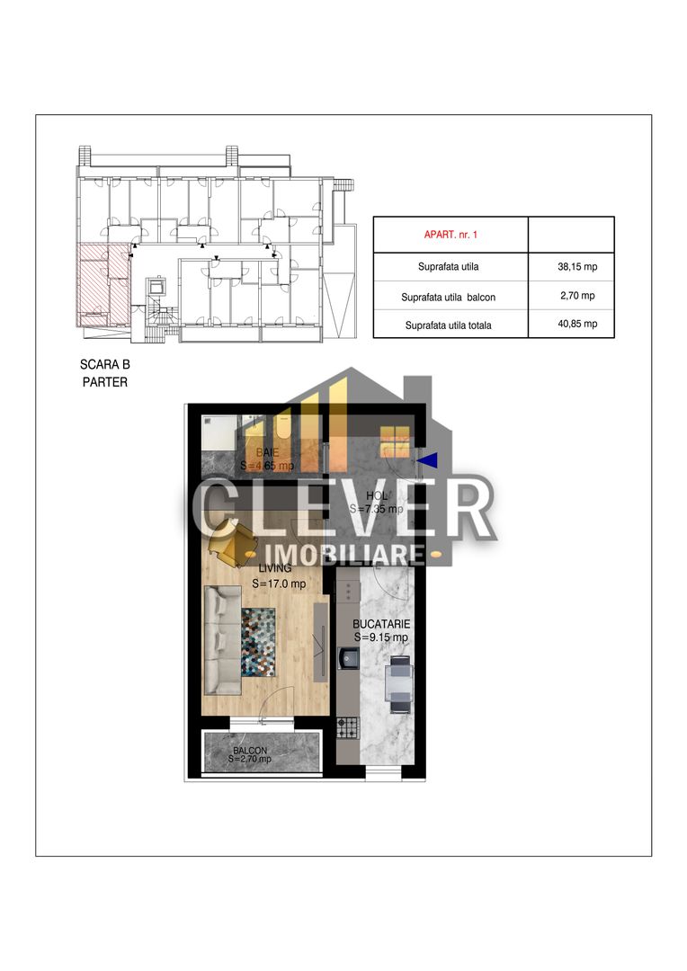 Garsoniera Cocheta Complet decomandata Metrou N. Teclu - Poză 1