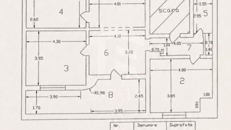 Apartament interbelic cu 3 camere, 124 mp, vis-à-vis de - Schiță 55