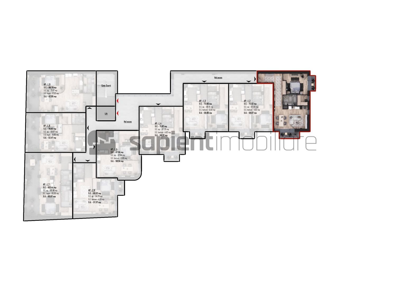 De vânzare apartament 2 camere, ultracentral, semifinisat - Poză 2