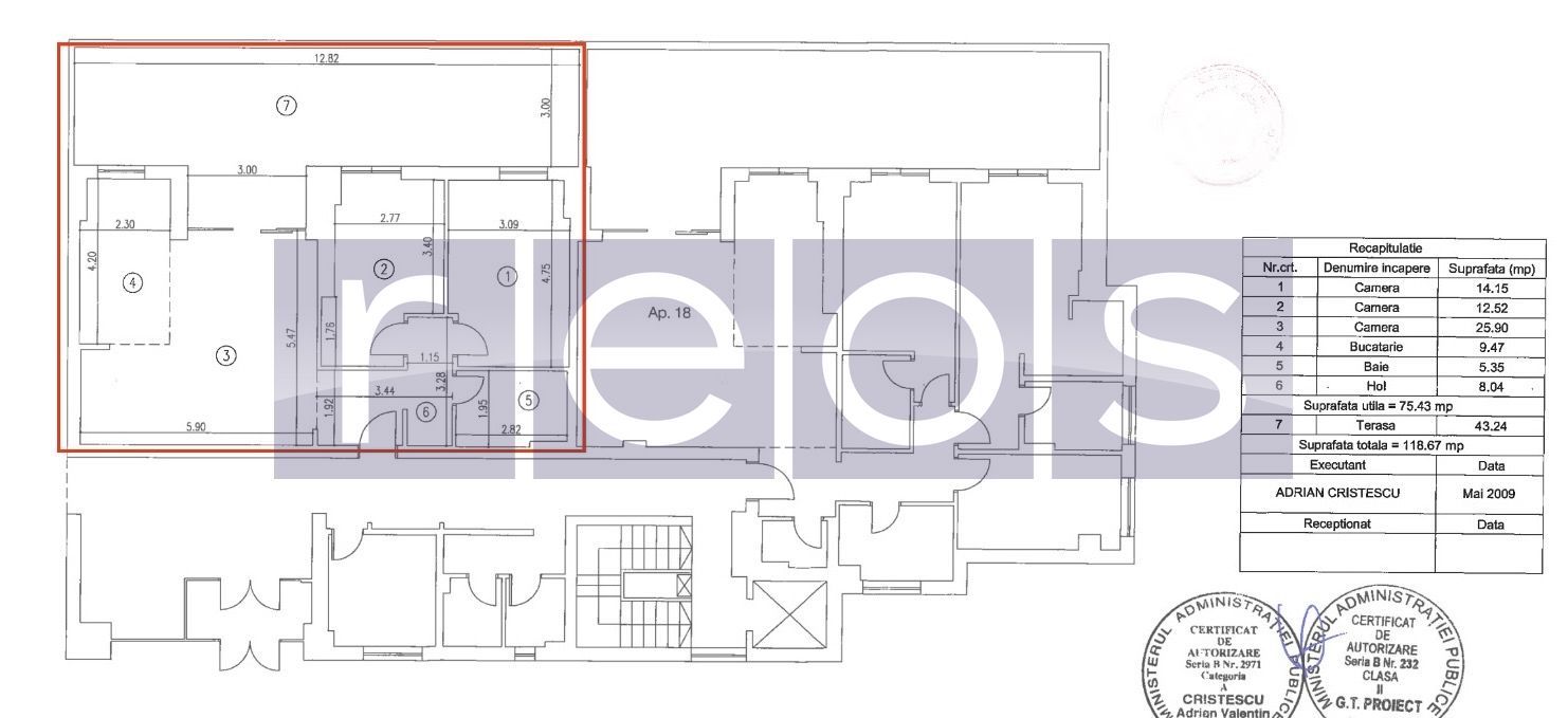 VANZARE 3 CAMERE | PARTER + TERASA | IDEAL BIROURI/INVESTITIE | PIATA VICTORIEI - Schiță 12