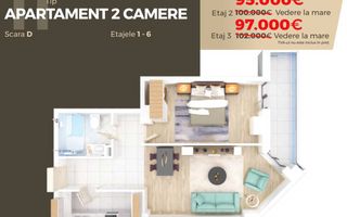 Promo la avans 50% Direct Dezvoltator  2 Cam. 56  mp  Mamaia La Butoaie - Poză 3