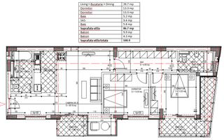 Apartament 3 camere - Uranus - Schiță 15