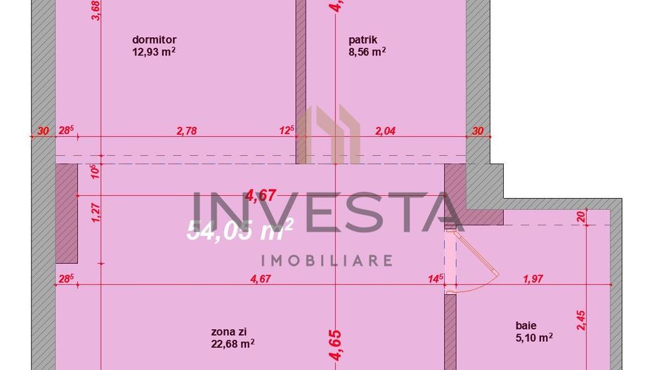 Oportunitate de investitie! Apartament 3 camere inchiriat la 650 euro! - Schiță 3