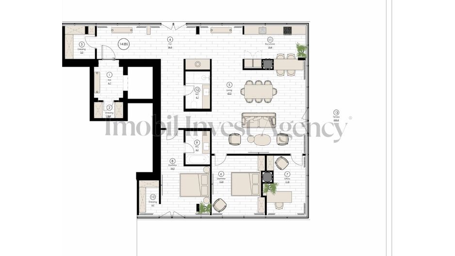 Apartament tip PENTHOUSE 4 camere de vanzare Pipera - Schiță 9