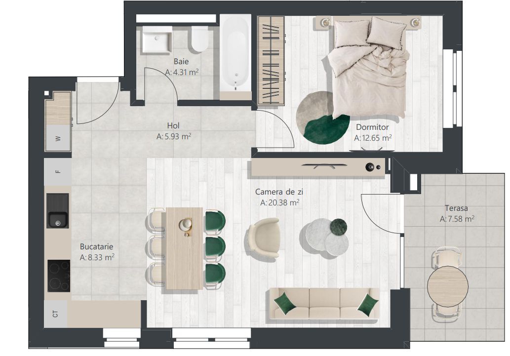 Apartament nou cu 2 camere | Denya Forest - Schiță 9