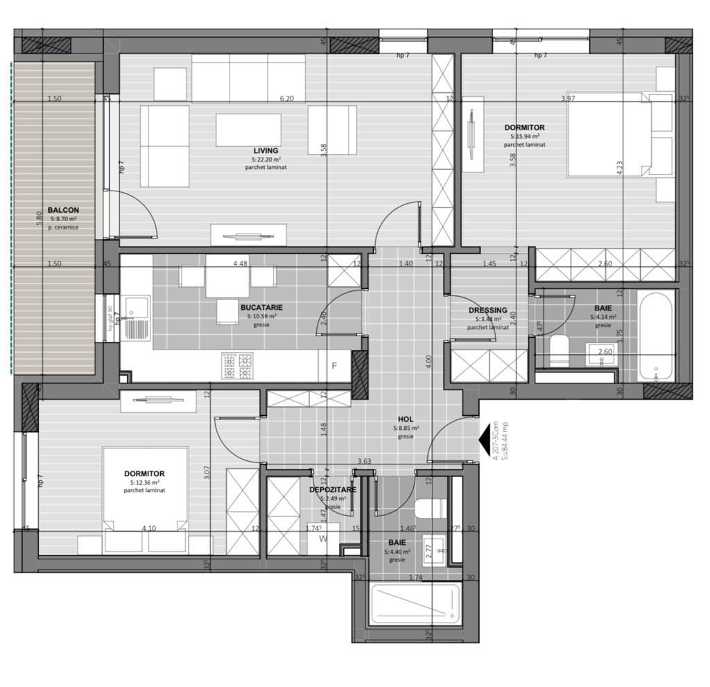 Vindem apartament 3 camere faza 5 Coresi Avantgarden - Poză 30