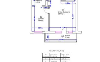 2 camere Pipera  Loc de parcare inclus - Schiță 13