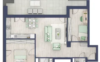 Apartament 3 camere | 66,5 mp, terasa 27mp  | Zona Alba Iulia – Sibiu - Schiță 13