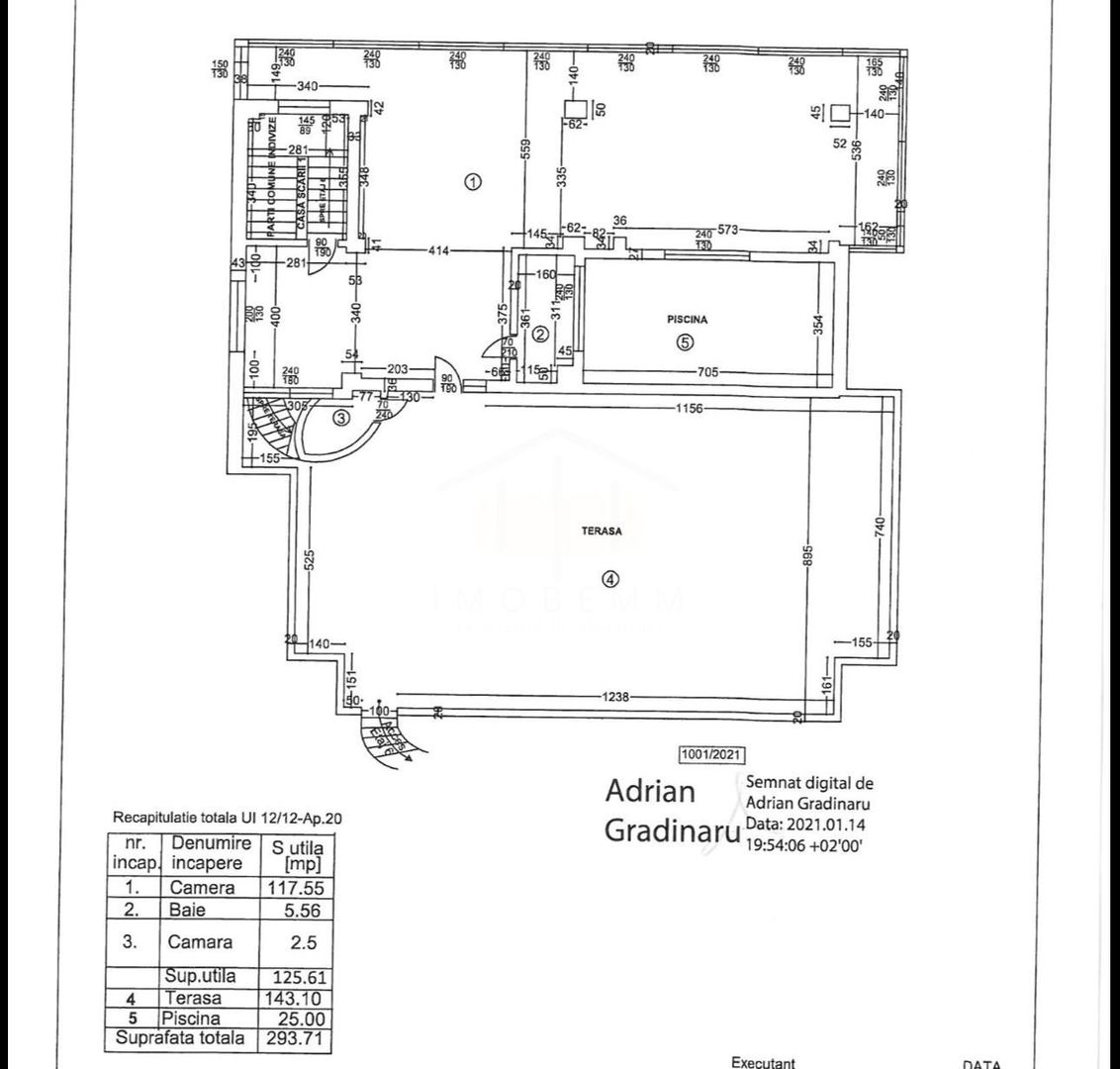 PENTHOUSE KM 0 CRAIOVA | VEDERE PANORAMICA | 317 MP UTILI | PISCINĂ PRIVATĂ | 761 MP SUPRAFATA TOTALA - Schiță 26