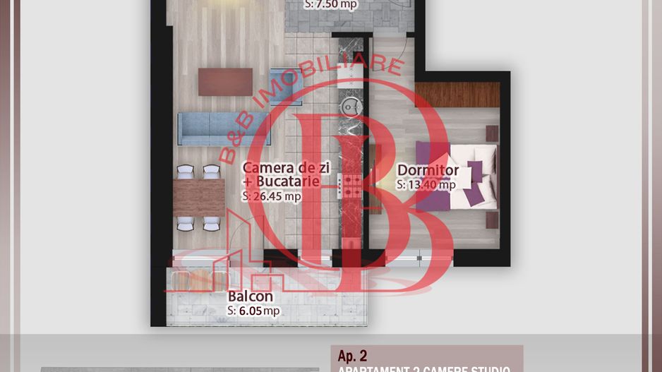 Apartament 2 camere-Ideal Investitie-Th Pallady Metrou Teclu - Schiță 5