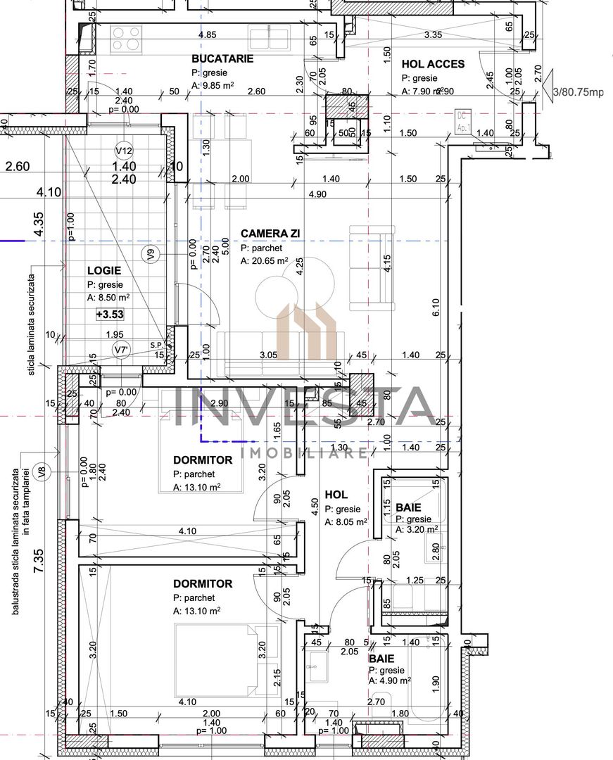 Apartament 3 camere de 80 mp, Constructie Premium, Andrei Muresanu! - Schiță 2
