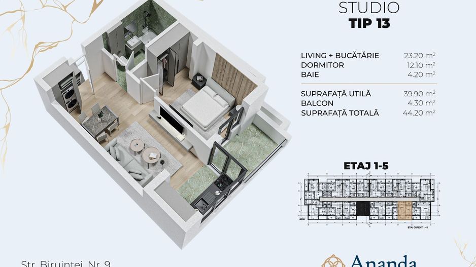 Studio spatios, ideal investitie, direct dezvoltator - Poză 1