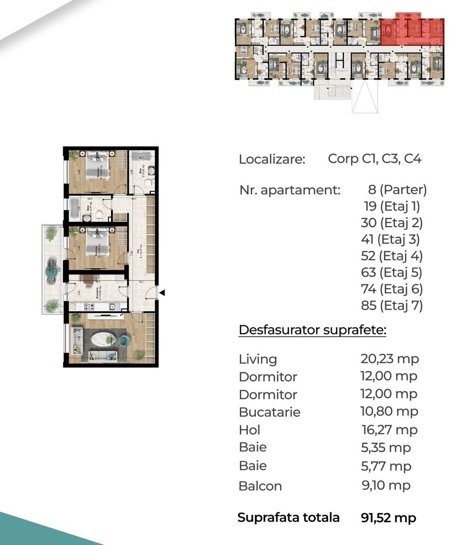 3 camere decomandat, 92 mp, spatios, aproape metrou, pret promoțional! - Poză 10