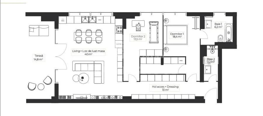 Apartament 3 camere Floreasca 2023 Loc de parcare - Schiță 11