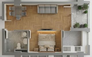 Apartament 1 cameră | 50,95MPU | Balcon |  Veterani - Poză 1