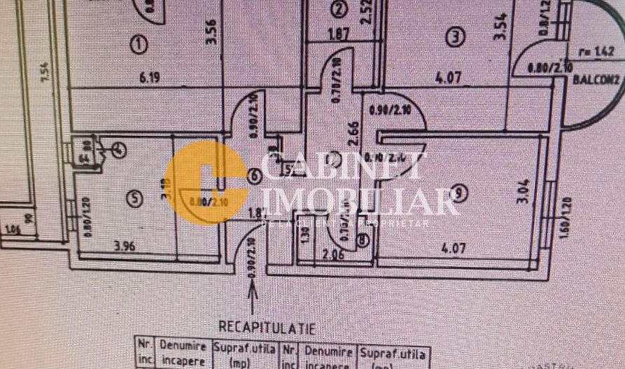 PACURARI - 3 CAMERE DECOMANDAT - ETAJ 2 - BLOC 1990 - Poză 6