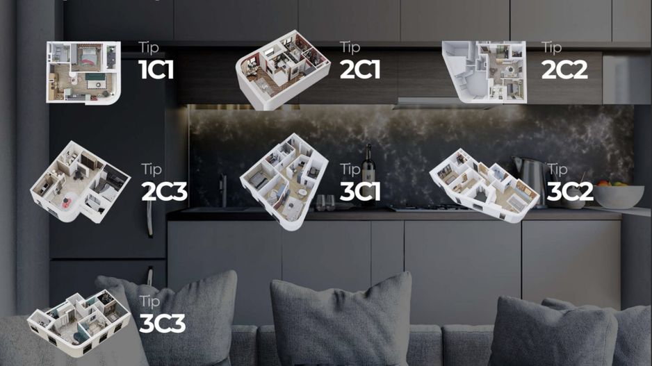 3 camere Premium în XCity Towers Timișoara – 71 mp, parcare subterană - Poză 4