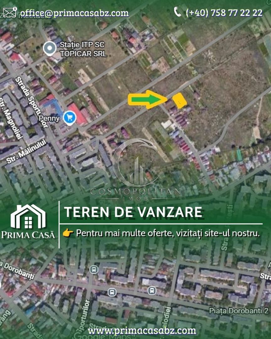 Teren intravilan ~ zona Brosteni / Penny Market ~ S=1071mp ~ d=25m ~ Pret: 100€/ - Poză 1